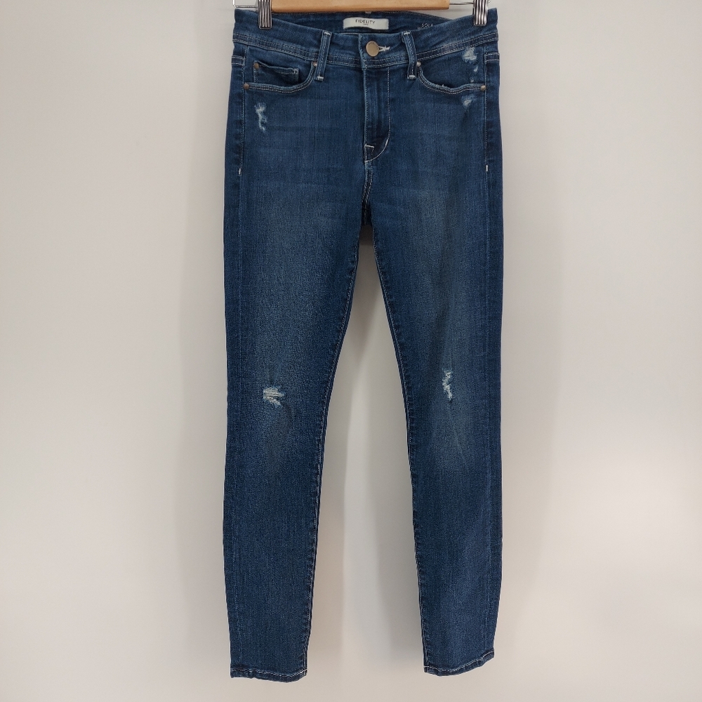 Fidelity Sola Mid Rise Ankle Distressed Jeans